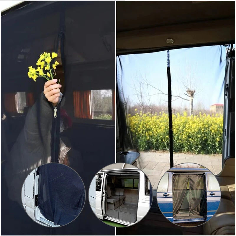 FOR VW T5 T6 SLIDING DOOR MAGNETIC INSECT MOSQUITO FLY SCREEN NET CAMPER