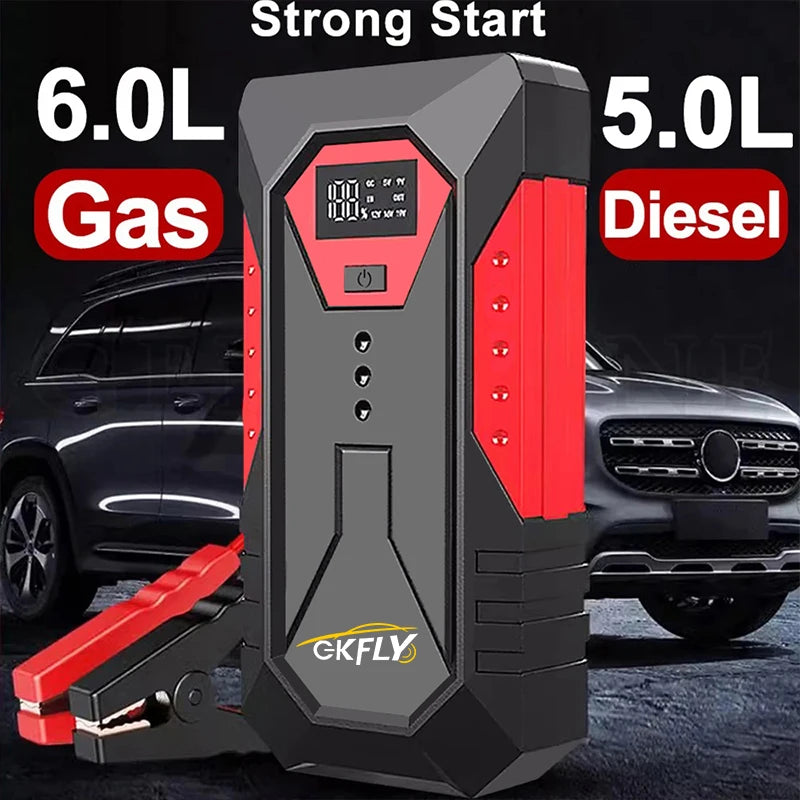 GKFLY Portable Car Jump Starter 18000mAh Power Bank Car Booster Charger 12V Starting Device Petrol Diesel Car Emergency Booster