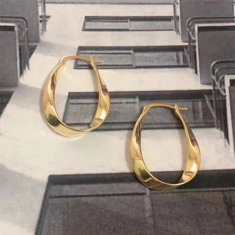 Retro Geometric Hoop Earrings for Women