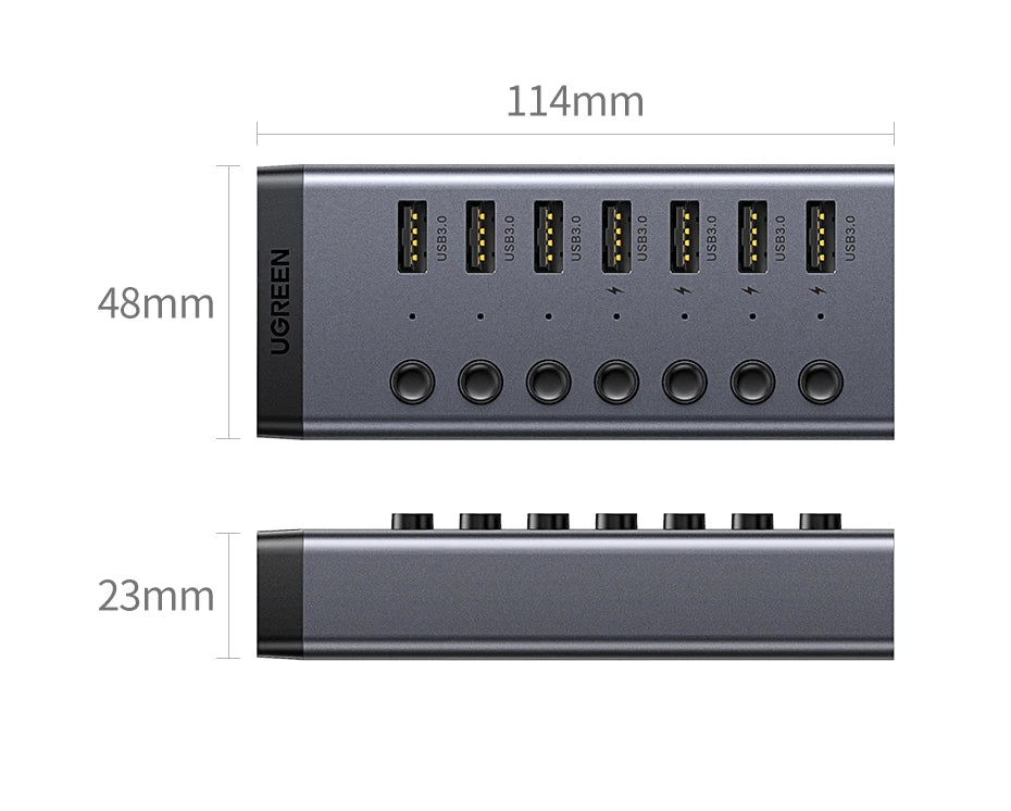Seven-Port USB 3.0 Hub with Individual Switches