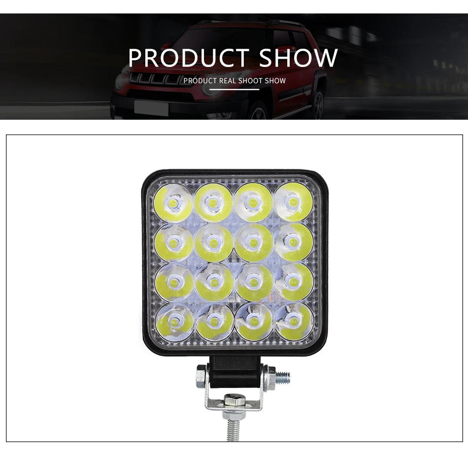 1 UNID Barra de Luz LED 12V Mini Luz de Trabalho LED Holofote Off Road para Jeep Caminhão 4X4 Carro SUV ATV Faróis LED Barra