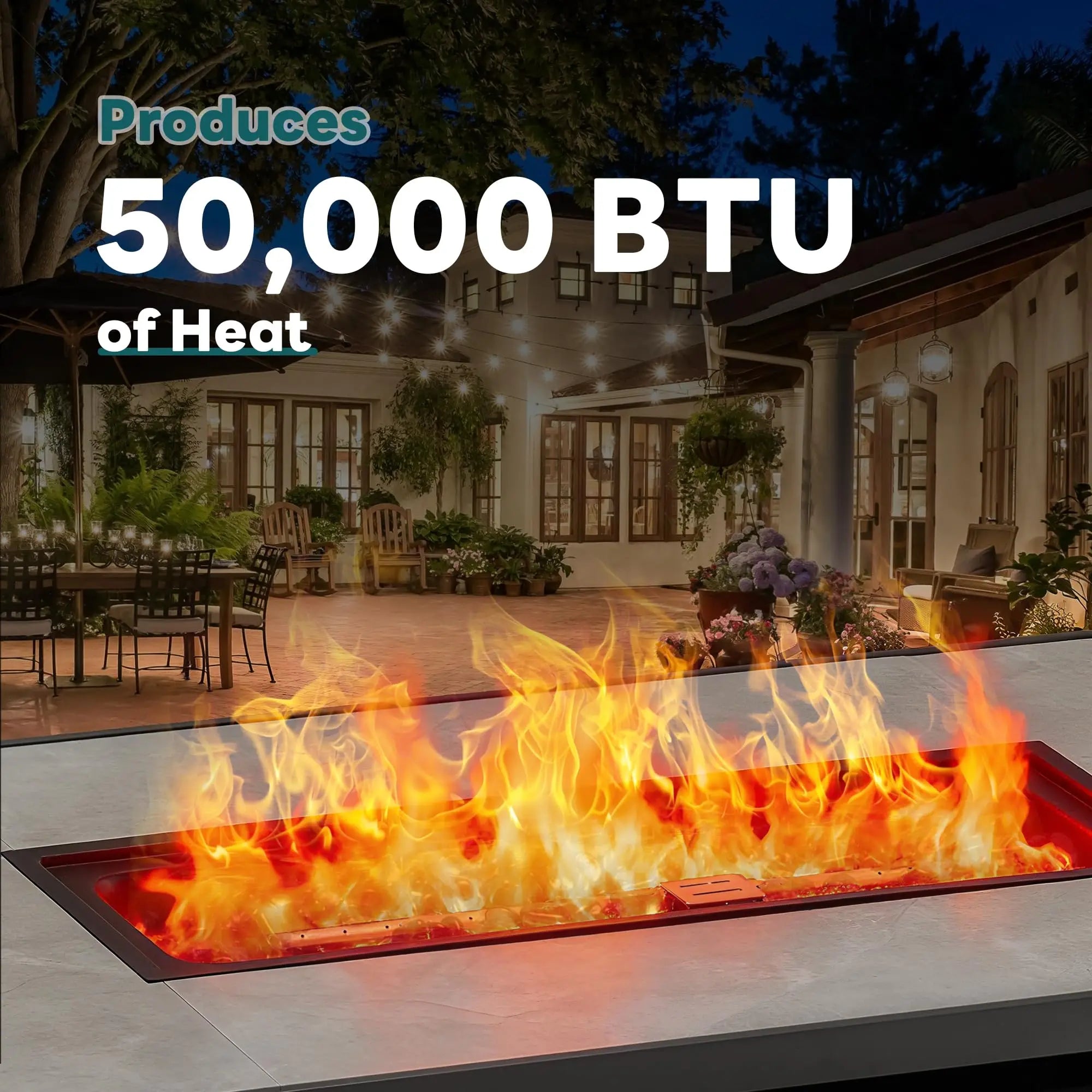 43" Propane Fire Pit Table 50,000 BTU Outdoor Patio Heater