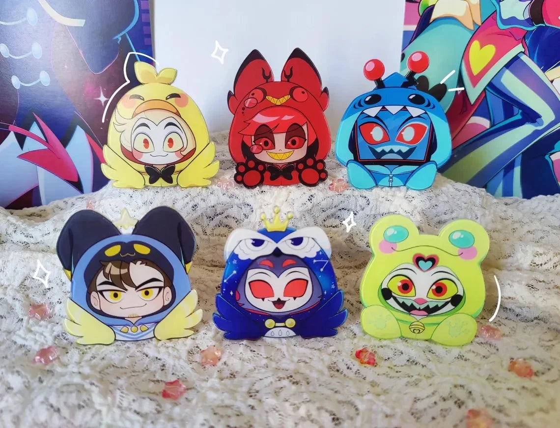 Phone Stand with Helluva Boss and Hazbin Hotel Artwork
