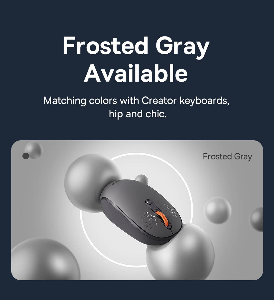 Wireless Bluetooth Mouse with Silent Clicks & Tri-Mode Connection
