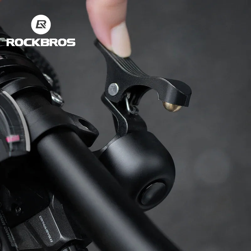 Campanello per bici ROCKBROS con clacson, manubrio in lega, suono nitido, allarme di avviso per sicurezza, accessori per biciclette MTB e strada