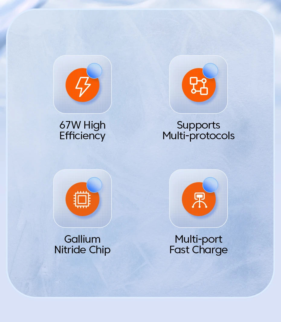 Toocki 67W GaN USB C Charger Fast Charging Multi-Color Type C Charger for Macook iPhone 15 14 13 12 Pro Max Samsung Xiaomi POCO