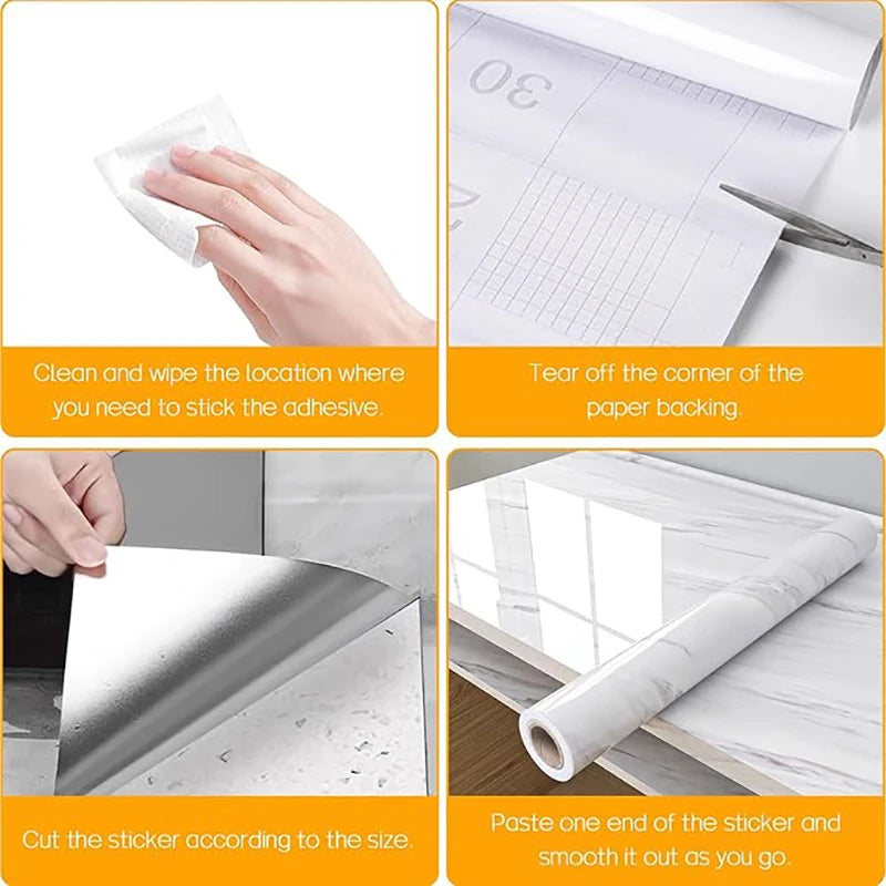 Kitchen Pearlescent Film Waterproof Wallpaper PVC Room DIY Self-adhesive Wall Stickers Wardrobe Kitchen Furniture Wall Stickers