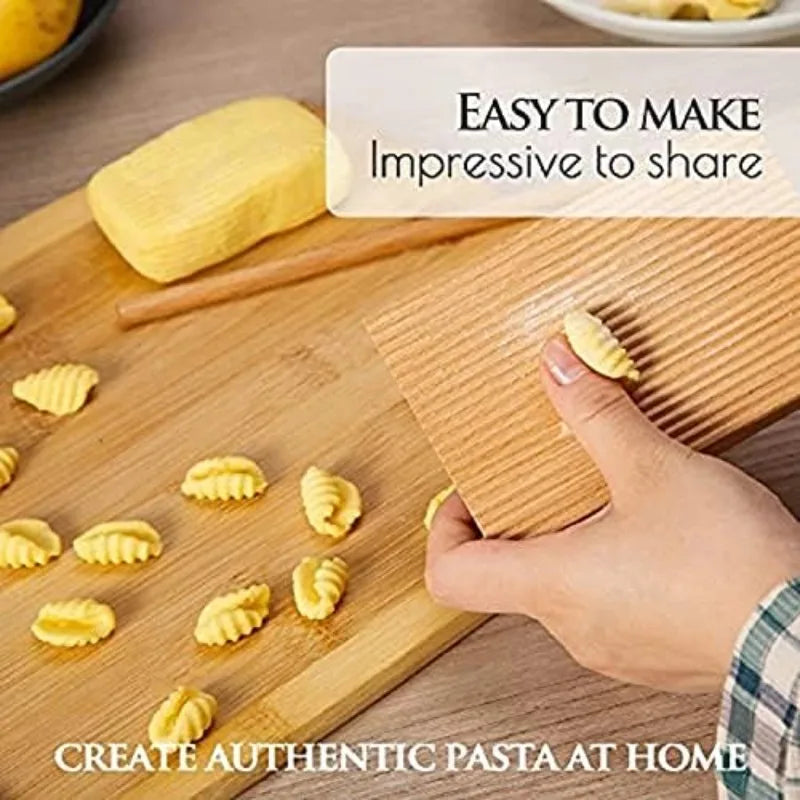 Tagliere di Pasta in Legno con Bastoncino Rollante