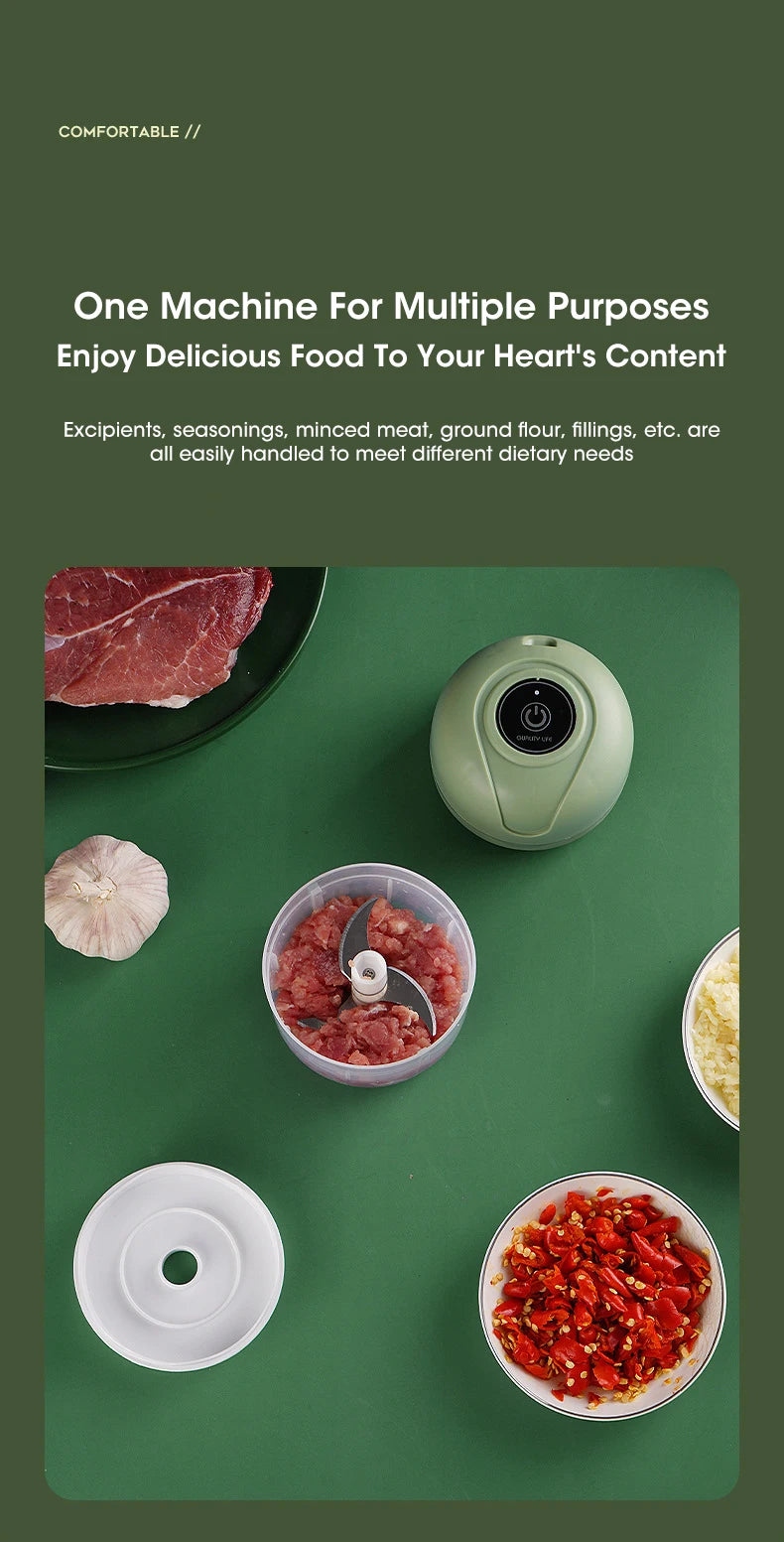 250ml Elektrische Knoflookstamper en Draagbare Voedselhakker