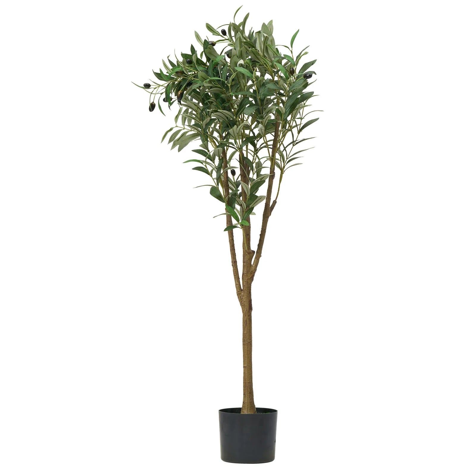 Árvore Artificial SucceBuy com Vaso Preto, Árvore Falsa Alta com Tronco de Madeira Natural, Planta Falsa para Interior, Decoração de Canto para Casa e Escritório