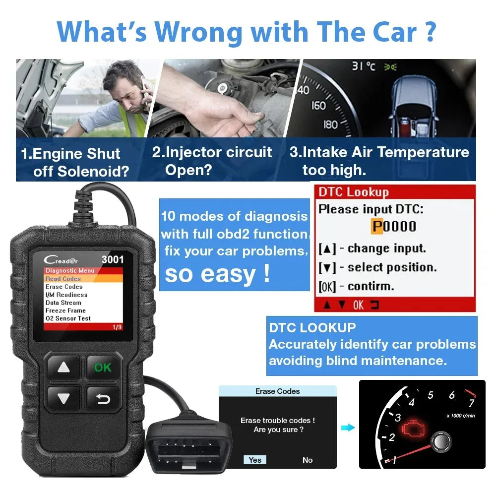 LAUNCH X431 CR3001 OBD2 Diagnostic Scanner