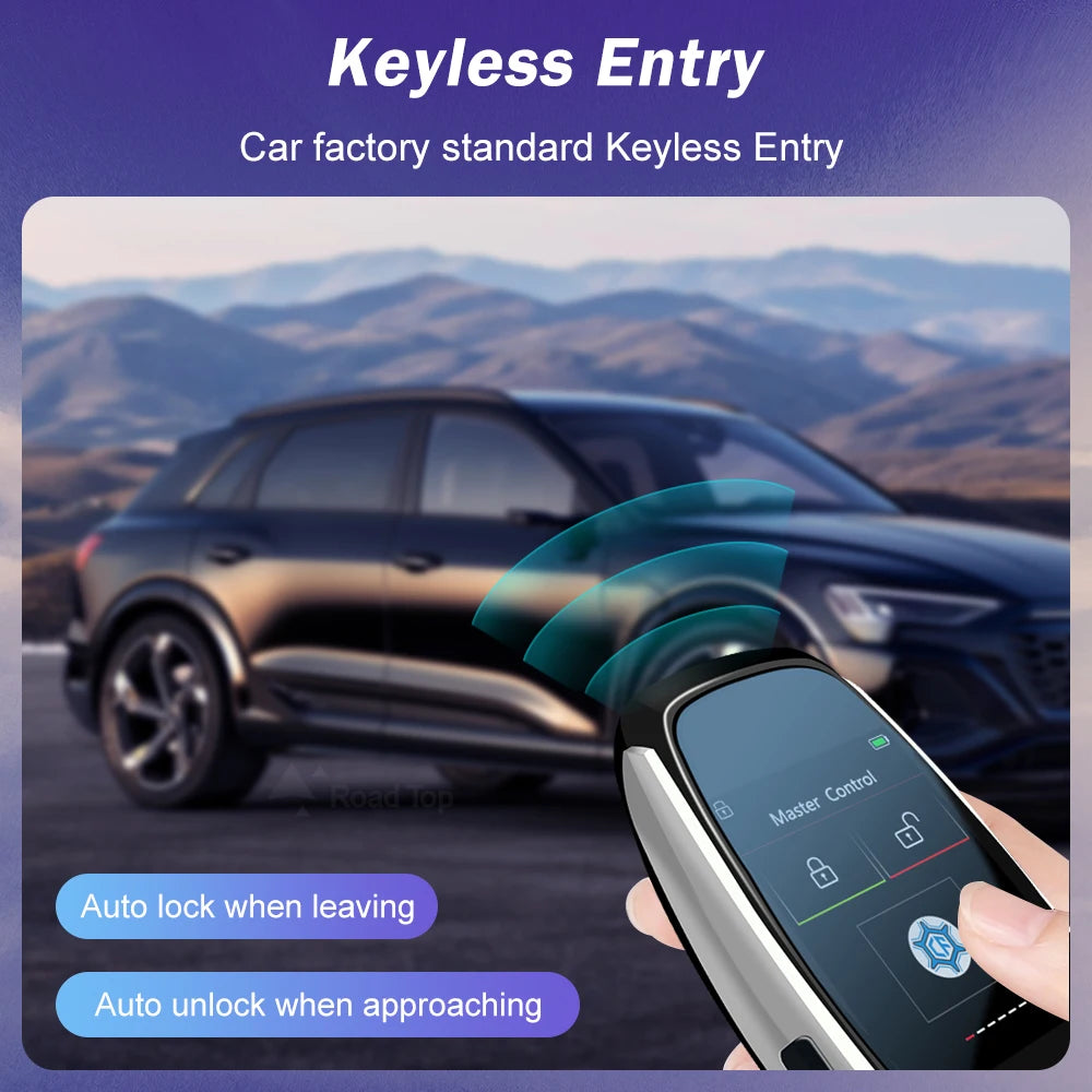 2024 új univerzális LCD okos kulcs APP testreszabott háttérkép BMW/Audi autók LCD KEY kényelmes belépés automata zár