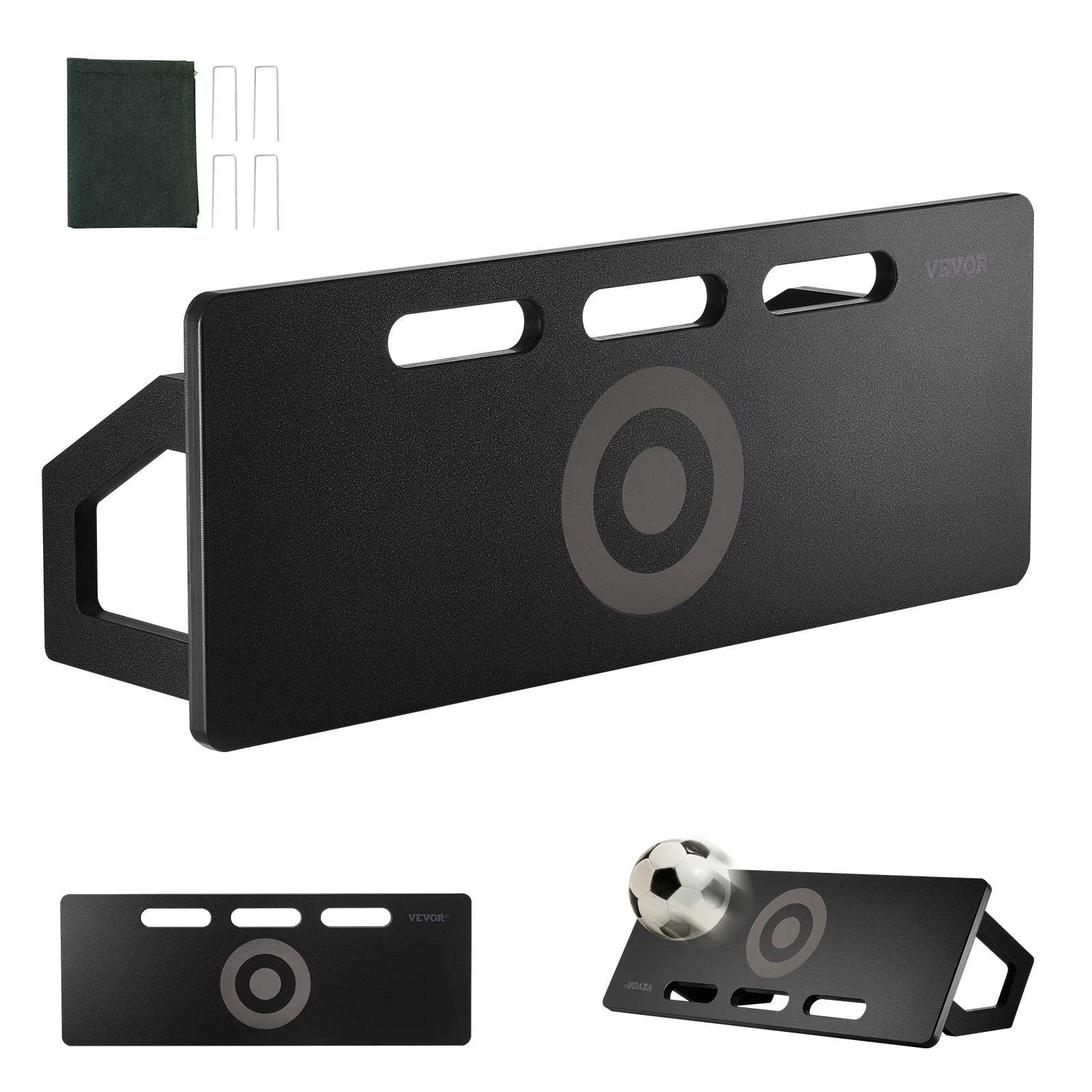 Portable Soccer Rebounder Board with 2 Angles Foldable Training Wall