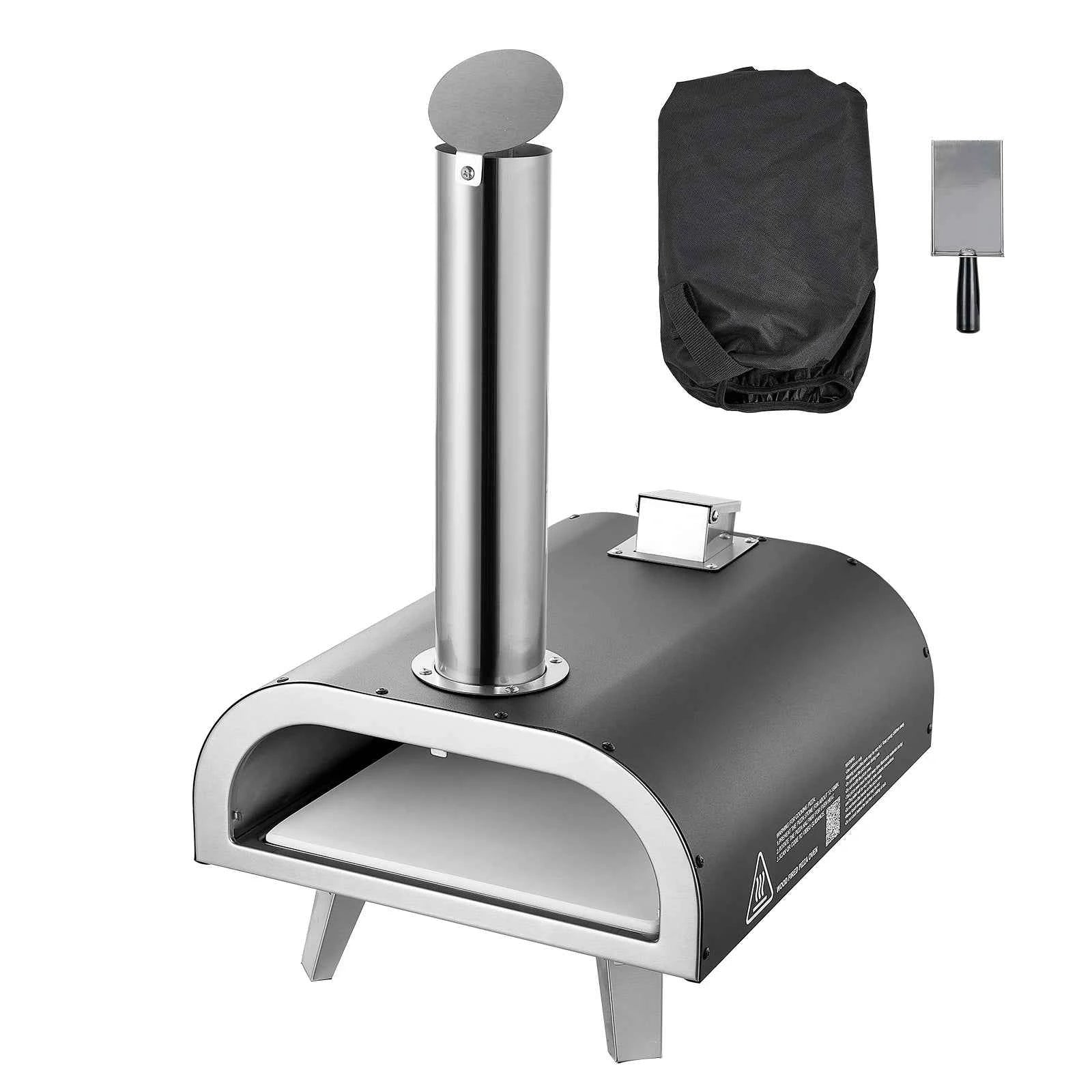 Outdoor 12-Inch Wood Pellet Pizza Oven with Thermometer