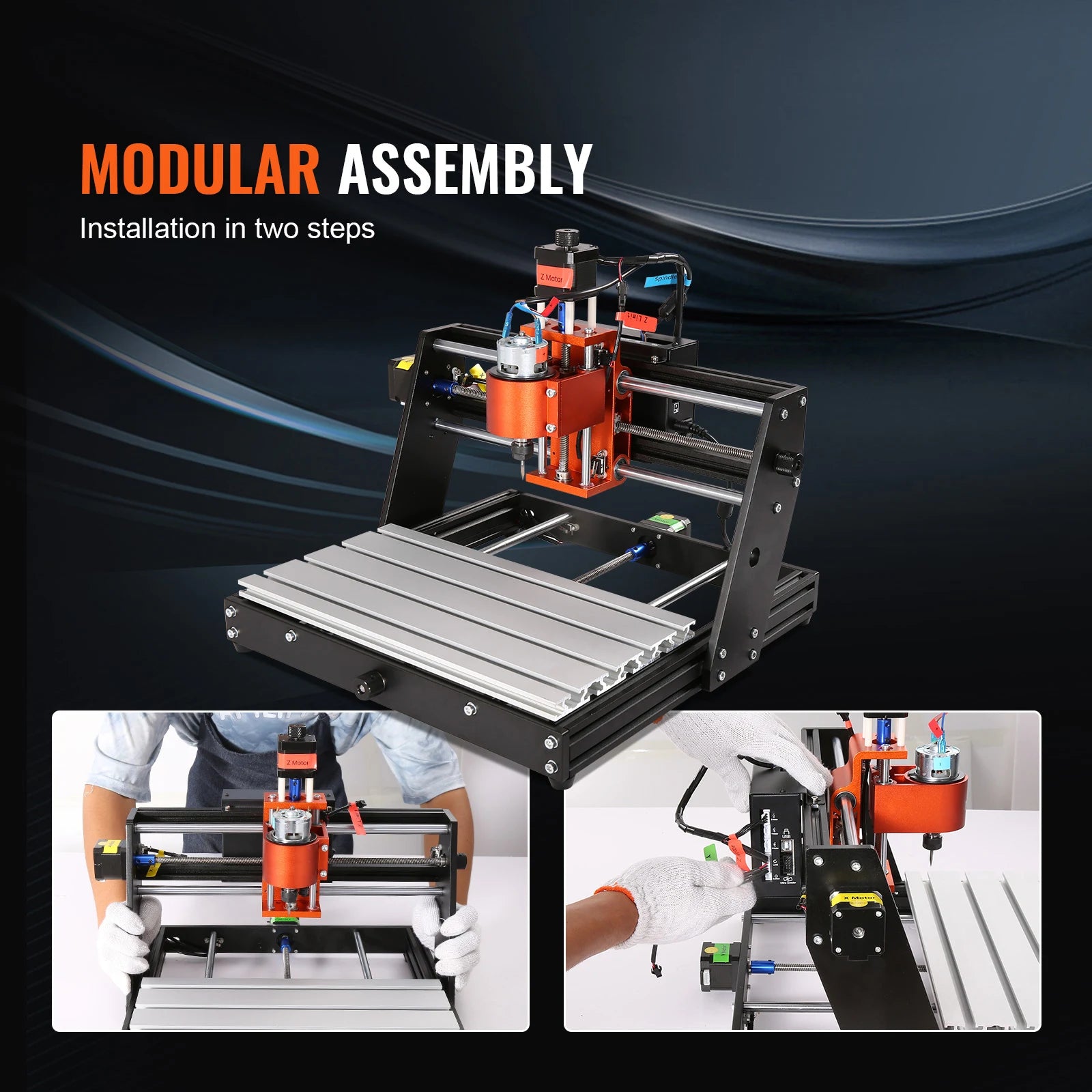 3-Axis CNC Router Machine GRBL Wood Engraving & Milling Kit