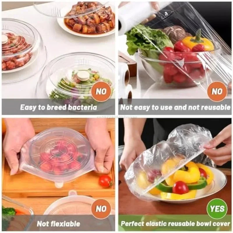 Plastic Food Cover Bags Food Grade Fresh-keeping Transparent Packaging Bag Reusable Wrap Kitchen Disposable Colorful Cling Film
