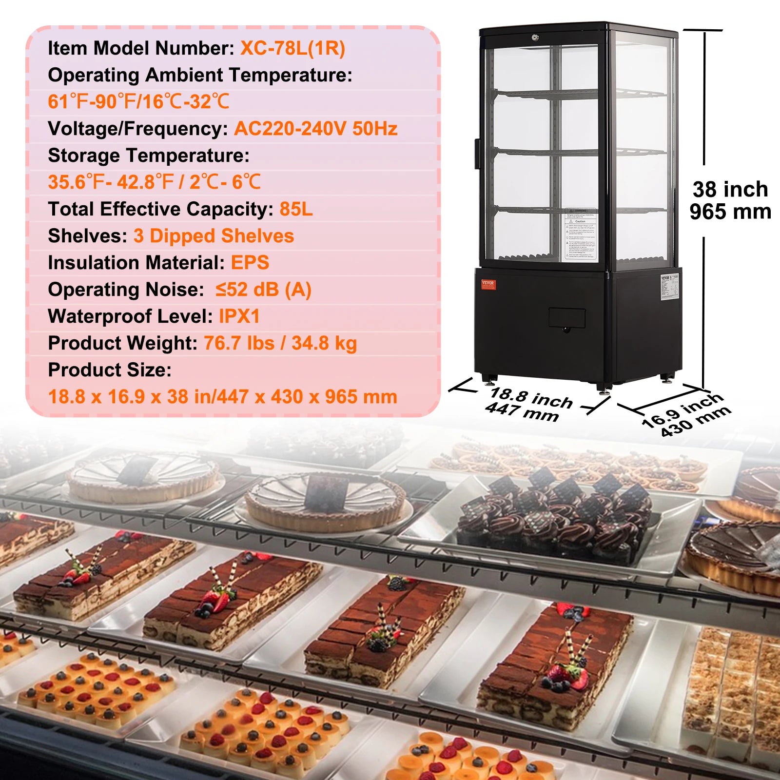 Refrigerated Display Case for Bakery