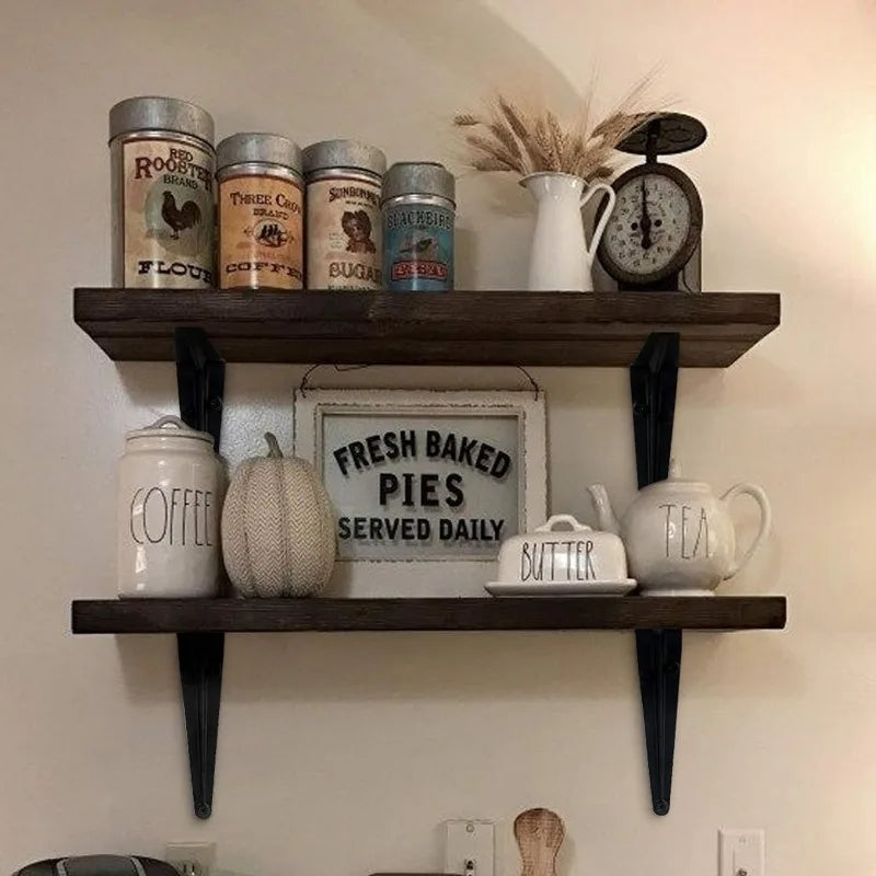 Black L-Shaped Shelf Brackets, Pack of 10