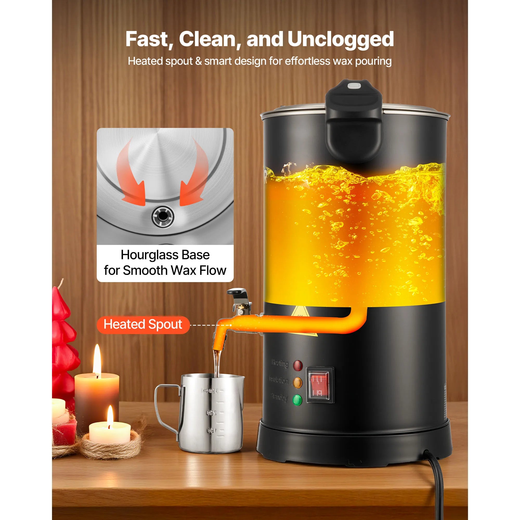 Wax Melter for Candle Making with Fast Heating & Easy Pour Spout