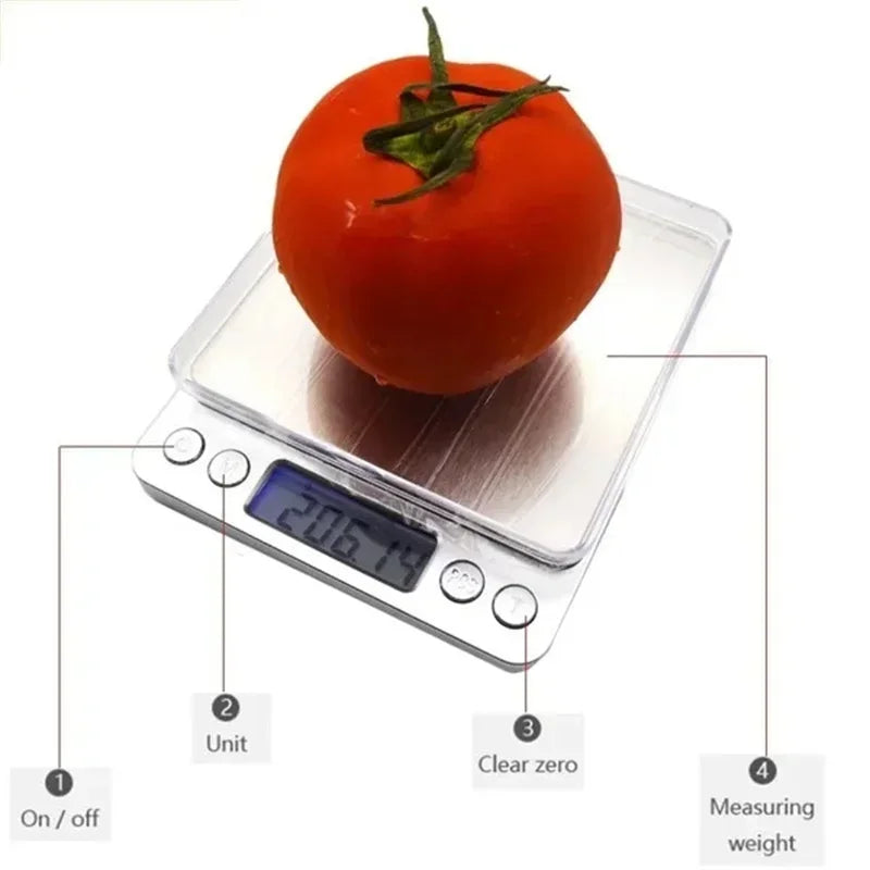 Digitalna kuhinjska tehtnica 3 kg – baterije ali USB