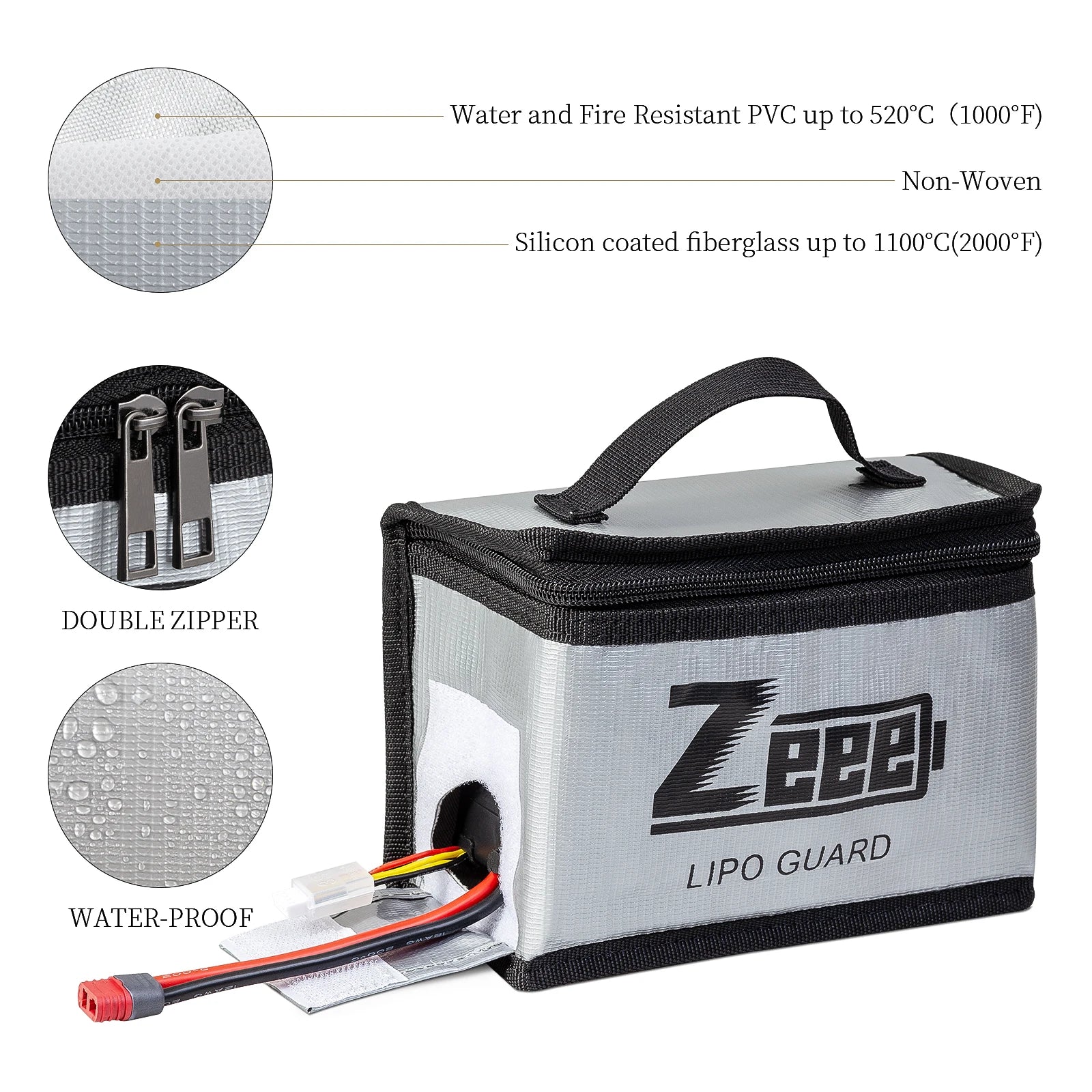 Zeee Fireproof LiPo Battery Safety Bag Set