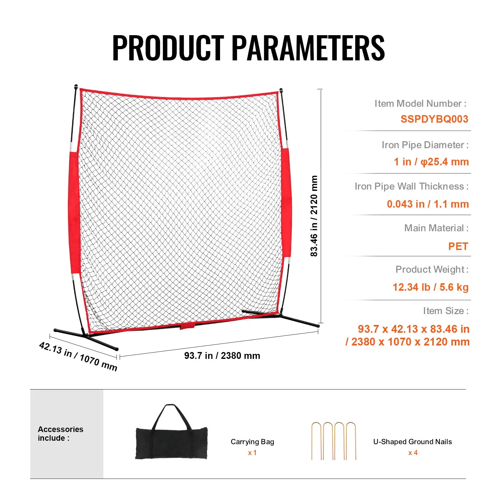 SucceBuy Barricade Backstop NetBall Sport Barrier Netting Portable Practice Equipment with Carry Bag Protect Screen for Training
SucceBuy Barrikád Háttérháló Backstop sportkorlát Hálózat, hordozható gyakorló eszköz táskával, védőképernyő edzéshez