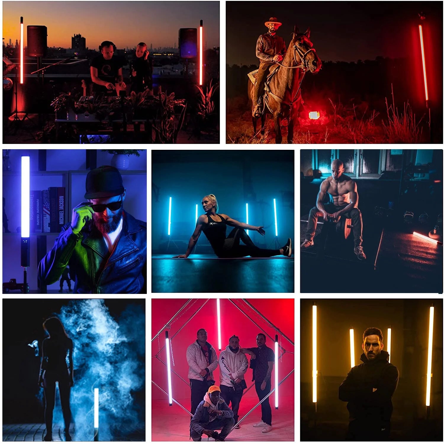 20"50cm Handheld Light Wand RGB LED Video Light Tube Light Photography Light Stick With Dimming Rechargeable Battery With Tripod