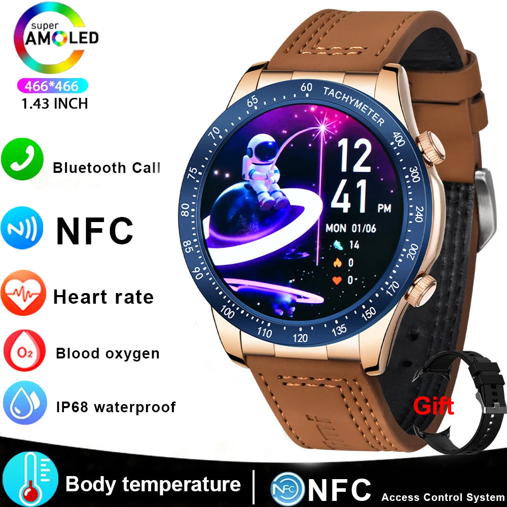 Men’s Smartwatch with AMOLED Display, Bluetooth Call & Fitness Tracking
