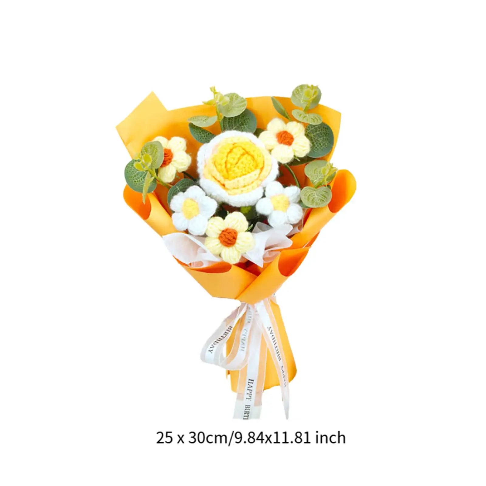 Handmade Crochet Flower Bouquet Knitted Floral Decoration