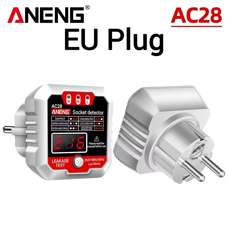 AC27/AC28-Steckdosentester, EU- oder US-Varianten
