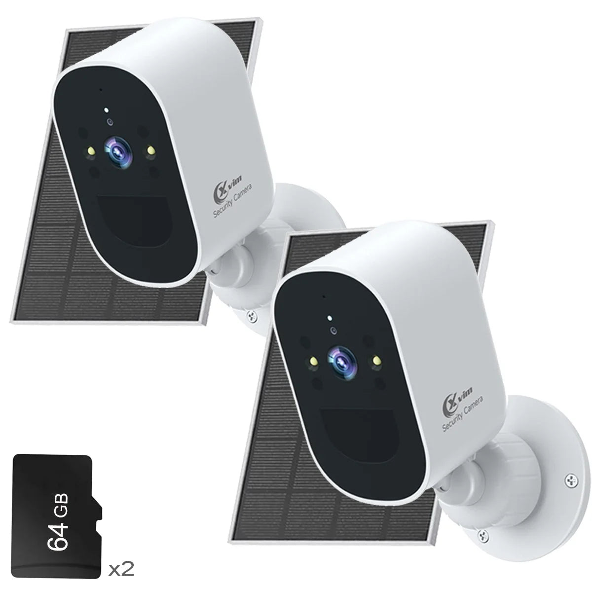 1080P 2-Pack Solar Security Camera Wireless Outdoor Battery Powered
