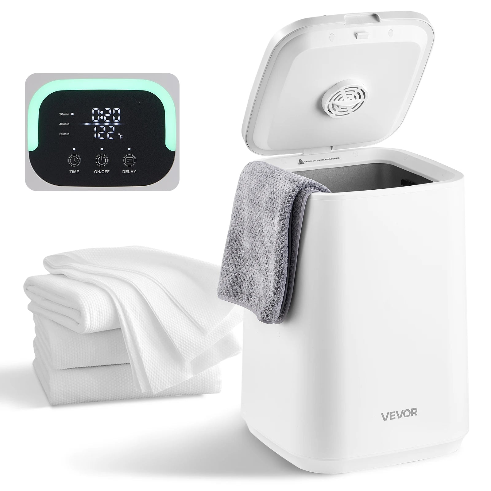 20L Towel Warmer Bucket with Timer, Lock & LED for Spa Comfort