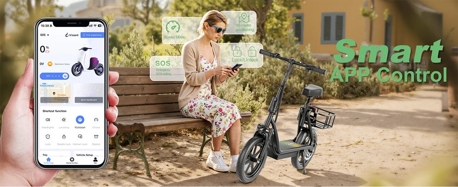 500W Foldable Electric Bike 28-Mile Range 21MPH 14" Tires