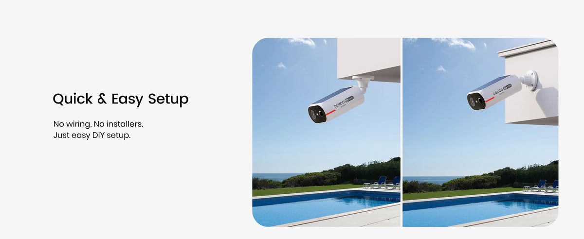 Dekco 3MP Solar Camera System 4 Cam Kit Wireless Camera System Outdoor 5000mAh Battery Wifi Camera AI Detection CCTV Camera Set