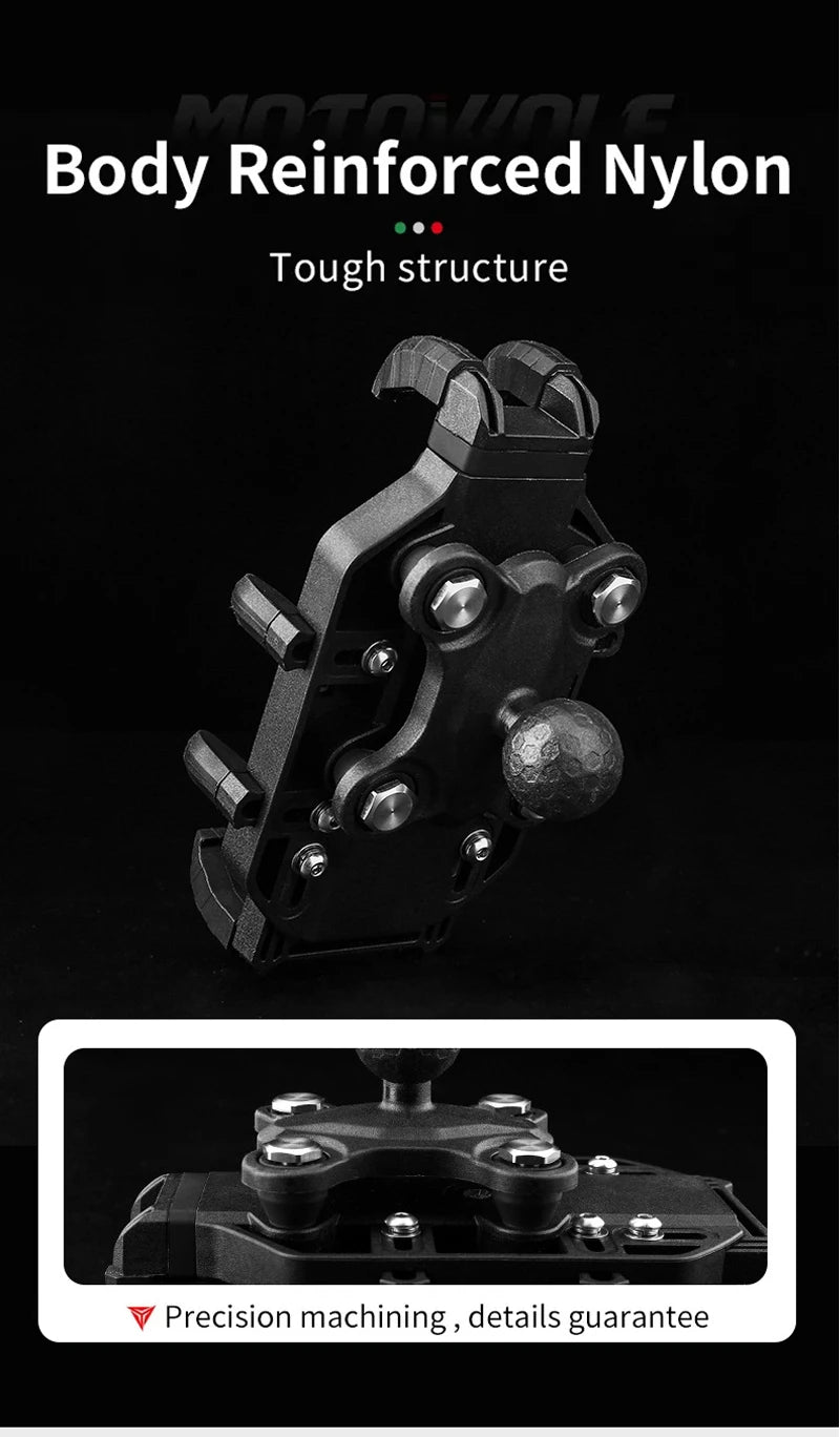 Motorcycle Wireless Charging Phone Mount with 360° Rotation Holder