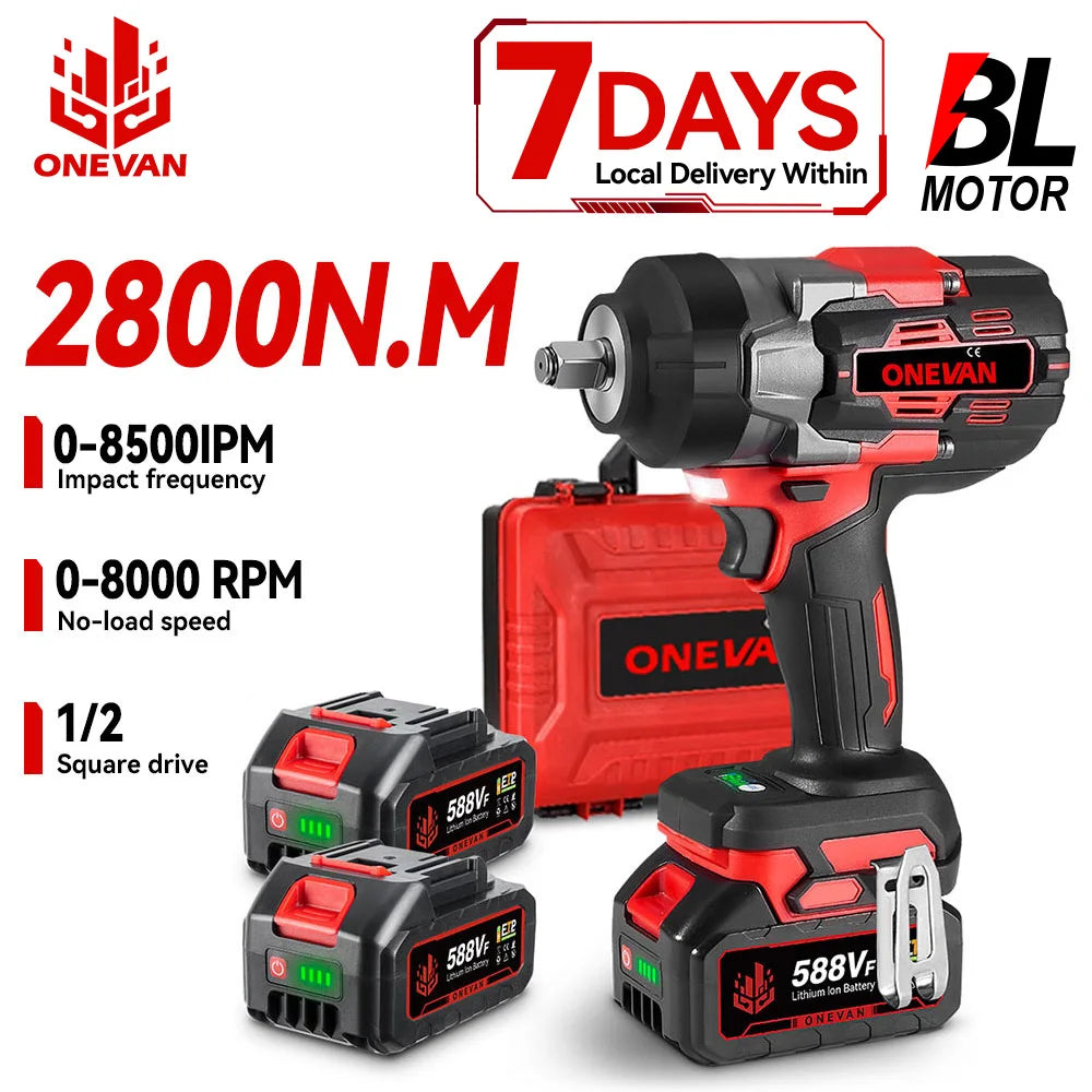 Ασύρματο κλειδί κρούσης 2800N.M 8000RPM χωρίς ψήκτρες 18V εργαλείο ισχύος
