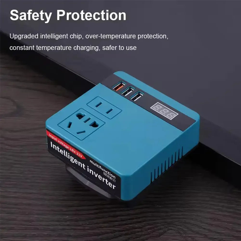 120W Electric Tool Battery Inverter DC 18V-21V to AC 220V