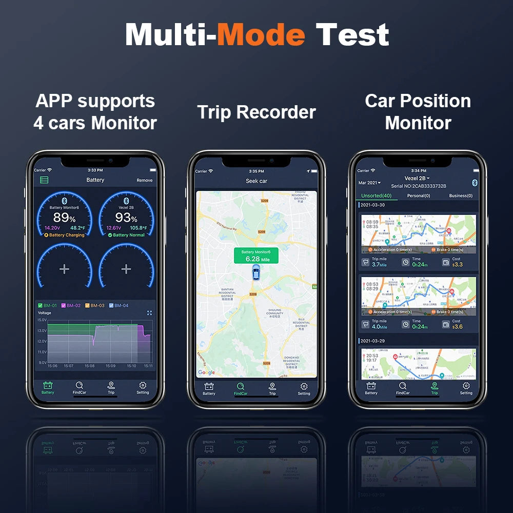 ANCEL BM200 12V Car Battery Monitor 12V Battery Health Monitoring Wireless Bluetooth 4.2 For Android IOS APP Battery Tester Tool