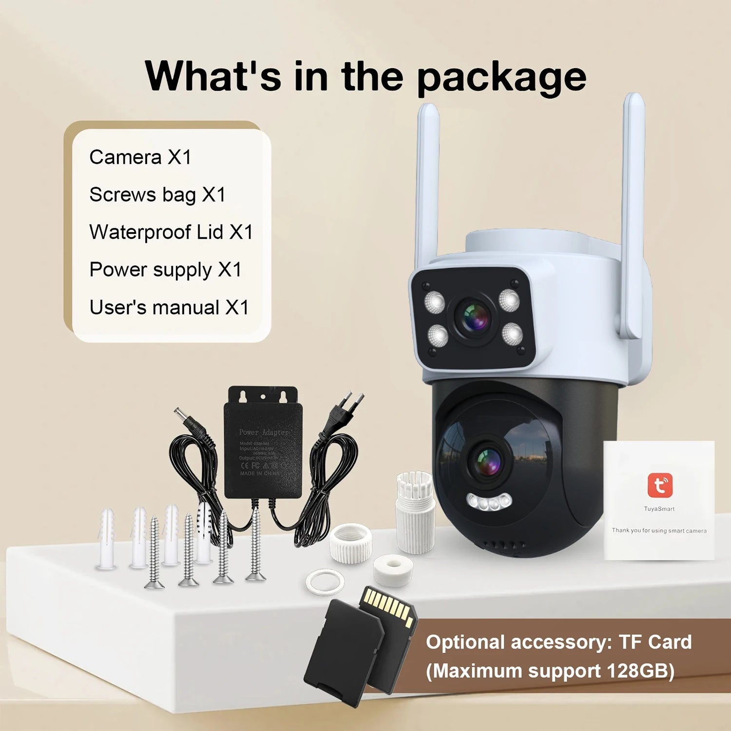 Caméra de sécurité PTZ à double objectif 10MP avec suivi automatique et vision nocturne