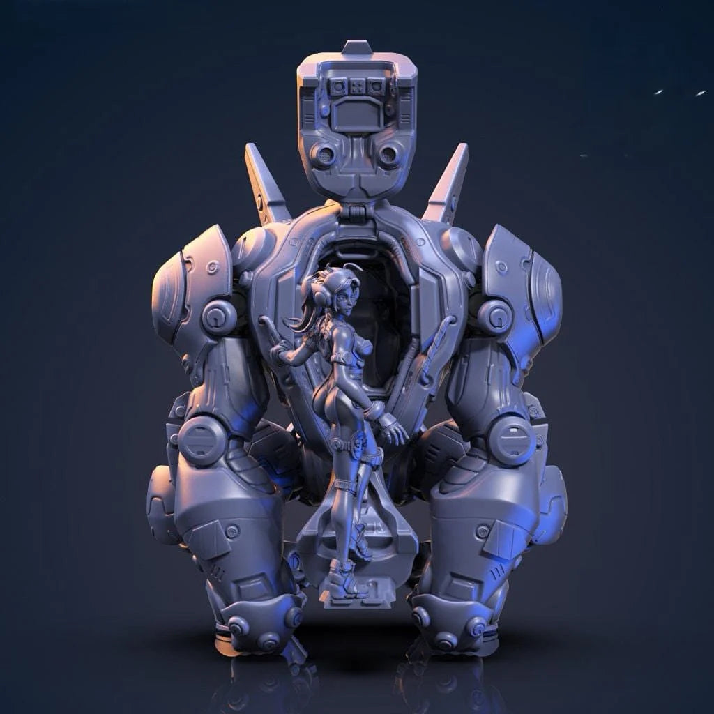 Producer Robot and Little Girl Resin Model Kit, 60 mm Scale