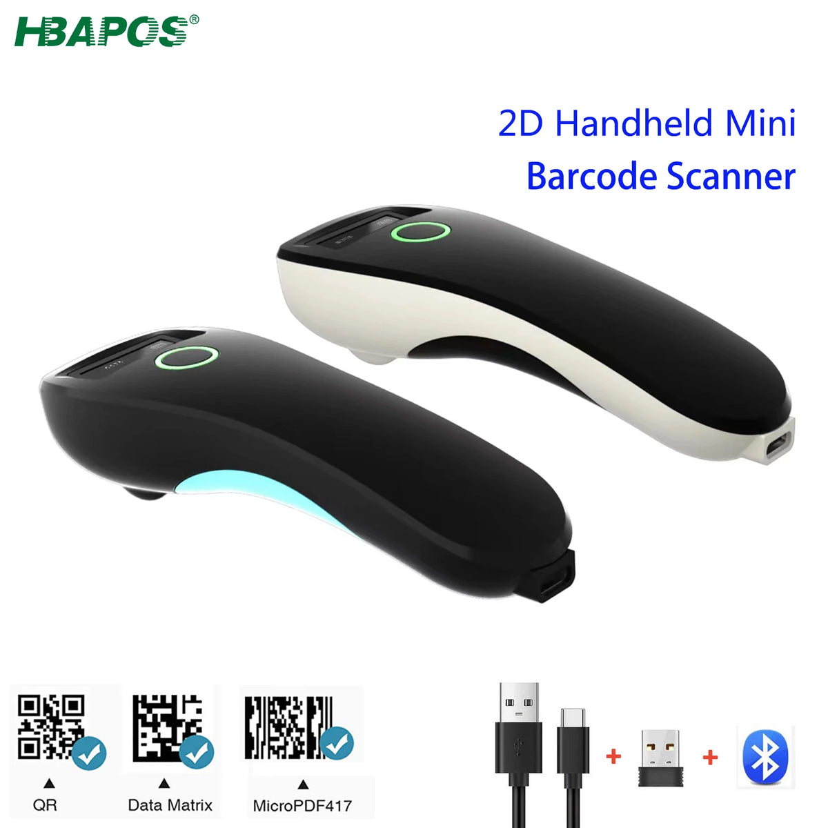 Scanner de codes-barres 2D Bluetooth de poche