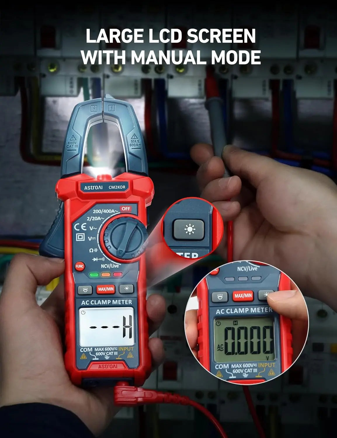 Digital Clamp Meter Multimeter with NCV and Live Wire Test
