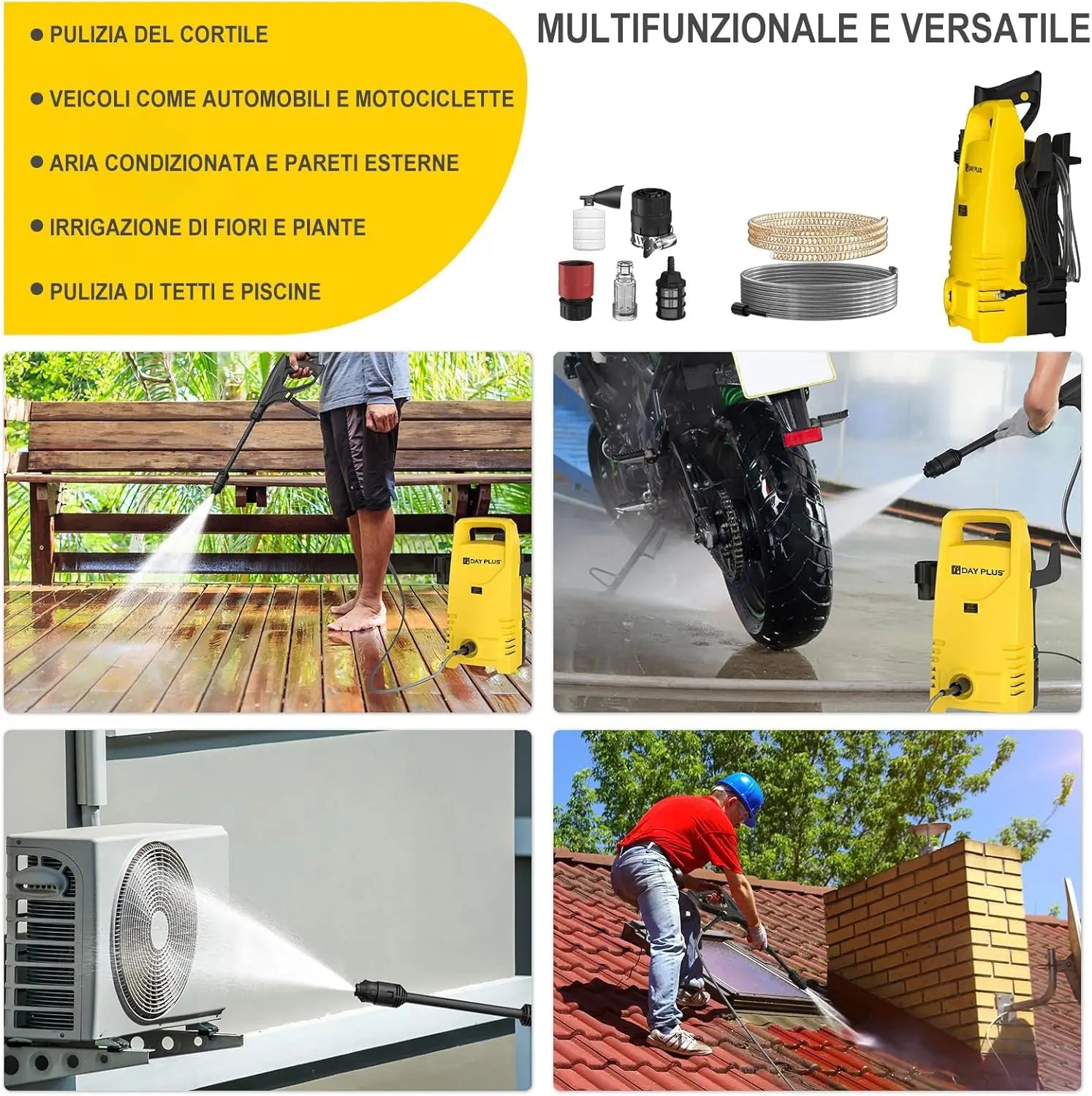 Nettoyeur haute pression avec buse jet puissance 3-en-1