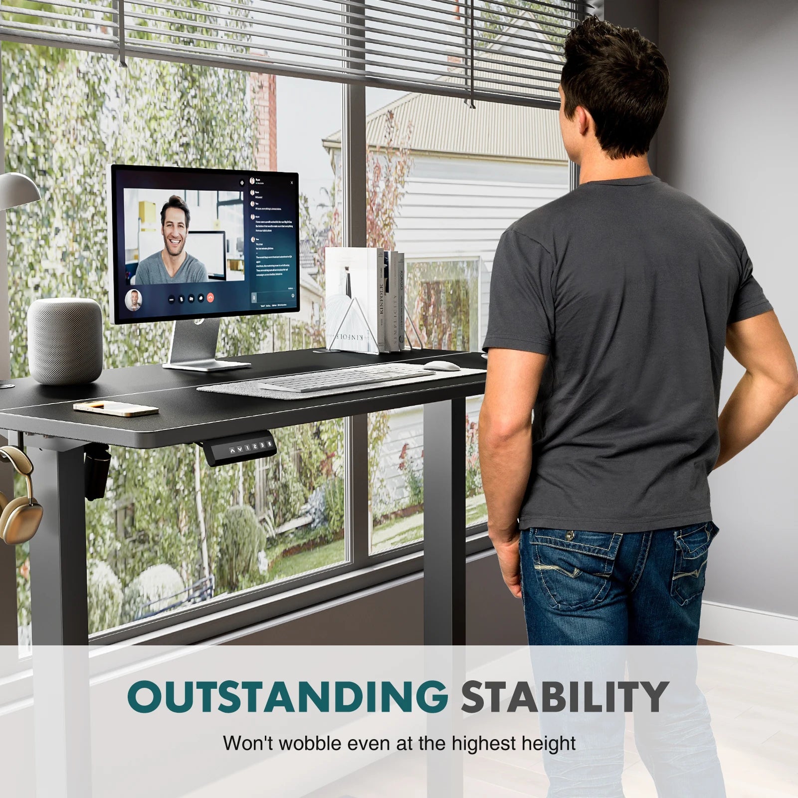 Electric Height Adjustable Standing Desk with Memory Settings