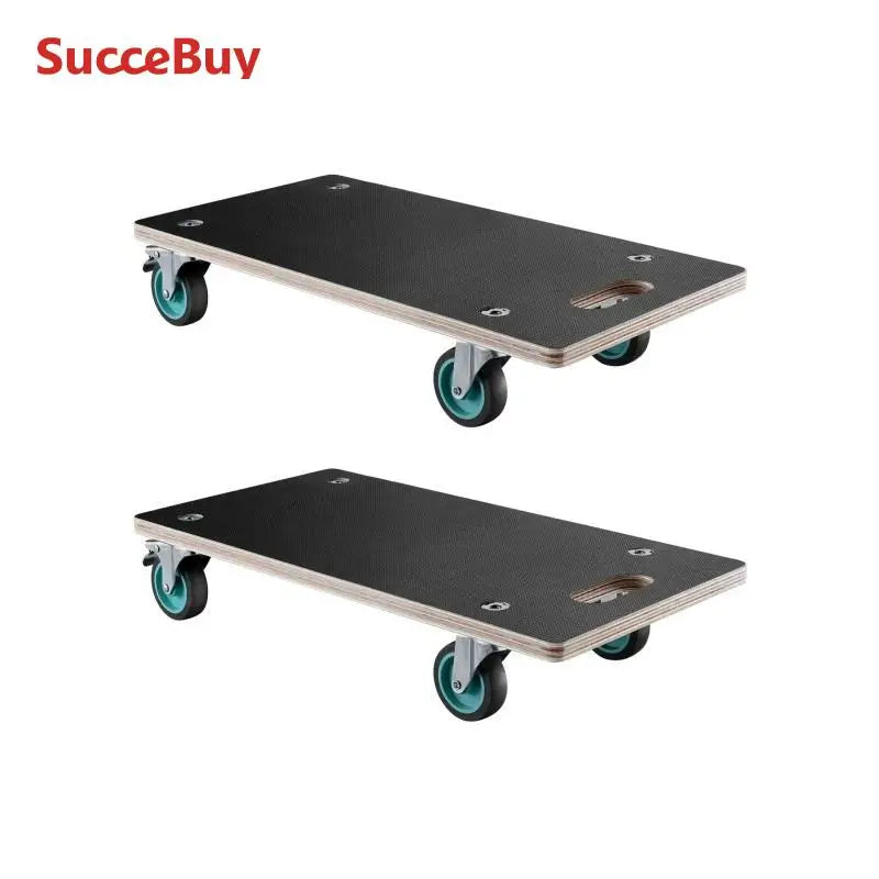 SucceBuy Conjunto de 2 Carrinhos para Mover Móveis com Rodas 4TPR, Carrinho Retangular Plano para Piano e Máquina de Lavar