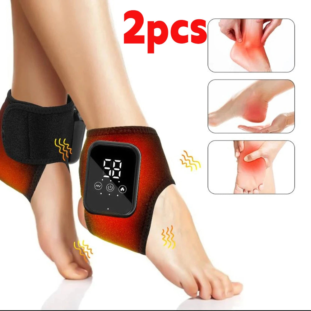 Beheizter Knöchel-Massager mit Vibration und verstellbarer Stützbandage