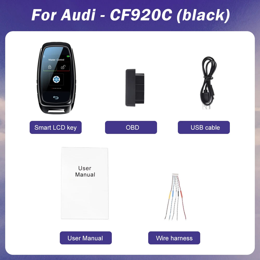 2024 új univerzális LCD okos kulcs APP testreszabott háttérkép BMW/Audi autók LCD KEY kényelmes belépés automata zár