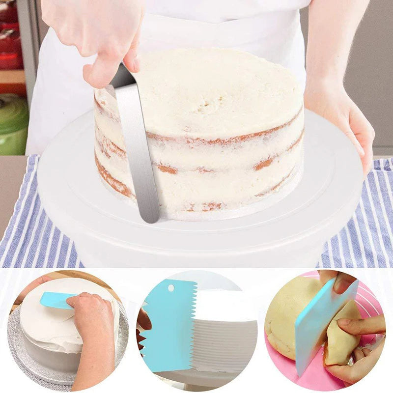 Cake Decorating Turntable Kit and Spatula Options