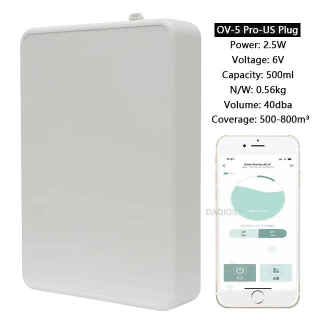 500ML Smart Waterless Essential Oil Diffuser with Bluetooth Control