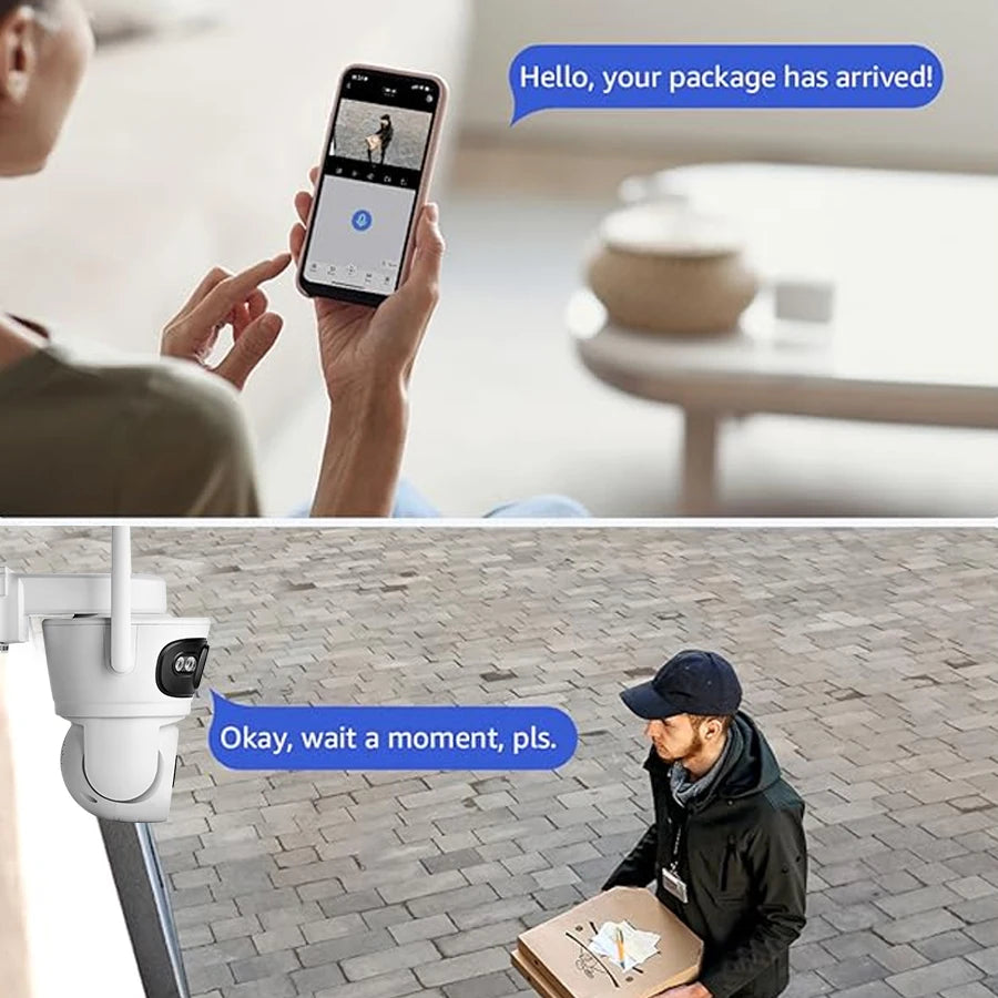 6MP Solar WiFi Security Camera Outdoor Dual Lens PTZ 360° View
